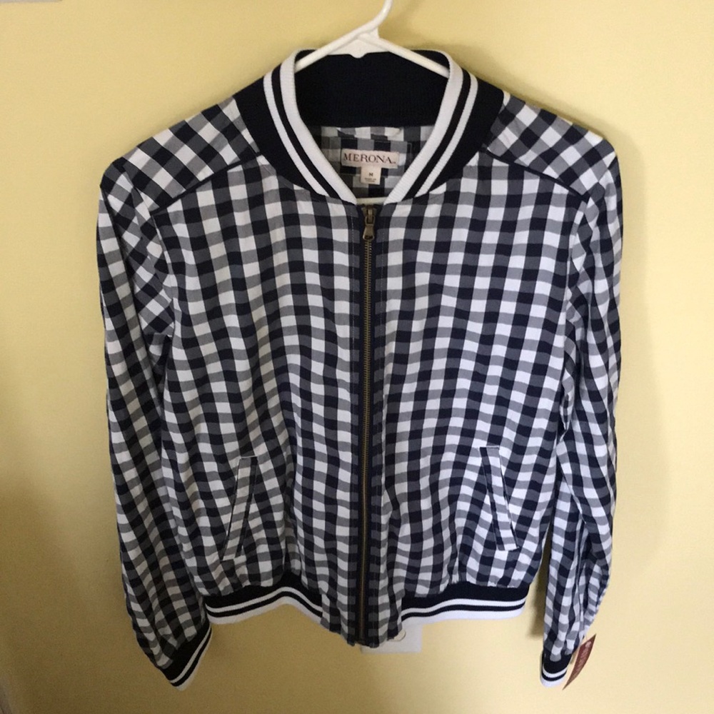 Blue and white checker jacket